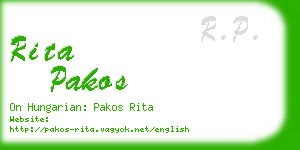 rita pakos business card